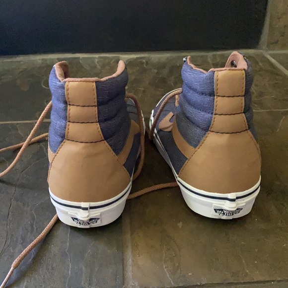 Denim and leather high top woman’s vans - Picture 3 of 5